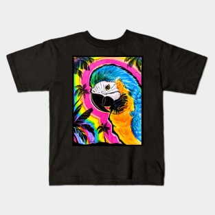 Petree the Blue and Gold Macaw Kids T-Shirt